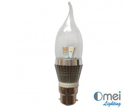 10piece LED B22 candle globe 3w halogen light Bulb CE RoHS Bent Tip